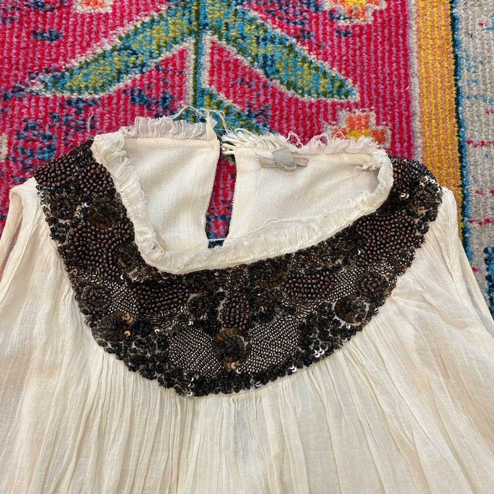 Ecoté linen beaded top - Picture 5 of 5